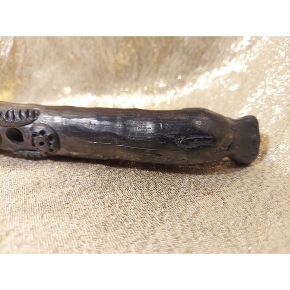 Dona Rosa Signed Coyotepec Oaxaca Mexican Folk Art Black Pottery Flute - Picture 11 of 16